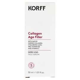 Korff Anti-Ageing Face Serum, Collagen Age Filler, Intensive Correction Against Wrinkles and Deep Moisture, Sea Collagen, Hyaluronic Acid and Vitamins, 30 ml