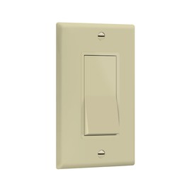 ENERLITES Decorator On/Off Paddle Switch with Wall Plates, Single Pole, 3 Wire, Grounding Screw, Residential Grade, 15A 120V/277V, UL Listed, 91150-IWP-10PCS, Ivory (10 Pack)