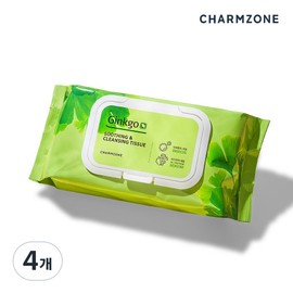 Charmzone Ginkgo Soothing & Cleansing Tissue, 70 sheets, 4 pcs / 참존 징코 수딩 앤 클렌징 티슈, 70매입, 4개
