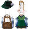 Langyiwee 4 Pcs Oktoberfest Costume for Couple Oktoberfest Aprons German