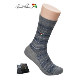 Men's Long Crew Socks - Honeycomb Stripe Pattern 5 Pairs (Randomly Assorted) - 26cm