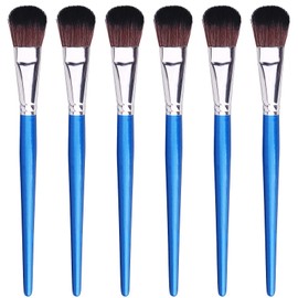 GACDR 1 Inch Mop Brush for Acrylic Painting, 6 Pieces Oval Blending Brushes for Acrylic Painting with Short Wooden Handle for Acrylic, Gouache，Watercolor