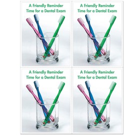 Laser Reminder Postcards, Dental Appointment Reminder Postcards. 4 Cards Perforated for Tear-Off at 4.25" x 5.5" on an 8.5" x 11" Sheet of 8 Pt Card Stock. (1000 Cards)