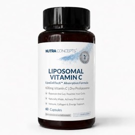 Liposomal Vitamin C – LipoCellTech™ Absorption Formula – 600mg Per Capsule – Dry Proliposome – Non-GMO Sunflower Phospholipids – Zero Fillers – 60 Vegan Capsules – Made in UK