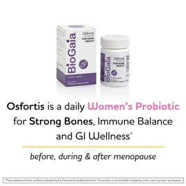 BioGaia Osfortis, Women’s Probiotic for Strong Bones, Immune Balance & GI Wellness, Contains L. reuteri 6475, 60 Capsules, 1 Pack