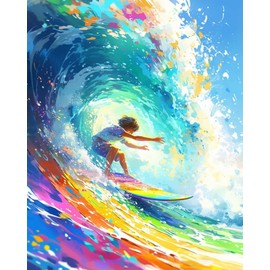 Paint by Numbers Kit for Adults Beginner & Kids Age 8-12, Colorful Easy Adult Paint by Number Kits on Canvas, DIY Acrylic Watercolor Oil Painting by Number for Teens for Home Decor 16x20 Inch