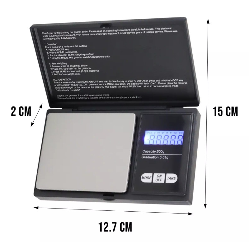 Control Expert Bascula Digital Gramera 0.01gr 500gr Gramos Quimica Joyeria
