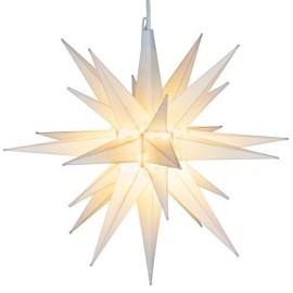 Elf Logic 21" Large Warm White LED Moravian Star - Hanging Outdoor Christmas ...