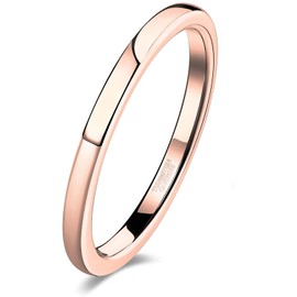 Lisandra Scott Women's Men's Polished Front Ring Stacking Ring Made of Tungsten Titanium | Highly Polished & Tarnish-Resistant Stacking Rings Simple with Comfortable Fit Wedding Ring, Precious metal