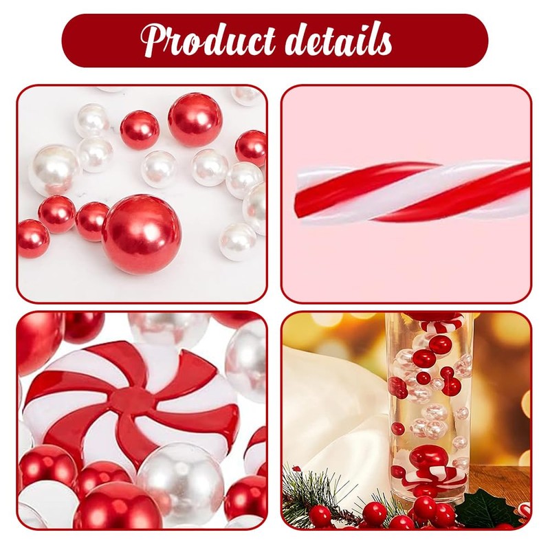 2106PCS Christmas Vase Filler Floating Pearls for Vases, Christmas Vase