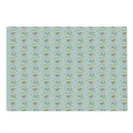 Ambesonne Summer Cutting Board, Abstract Hand Drawn Lemonade Glass Jar Lemon Slices Juice Drops and Blenders Pattern, Decorative Tempered Glass Cutting and Serving Board, Large Size, Multicolor