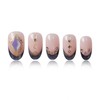 French Tip Press on Nails Short Oval Fake Nails with