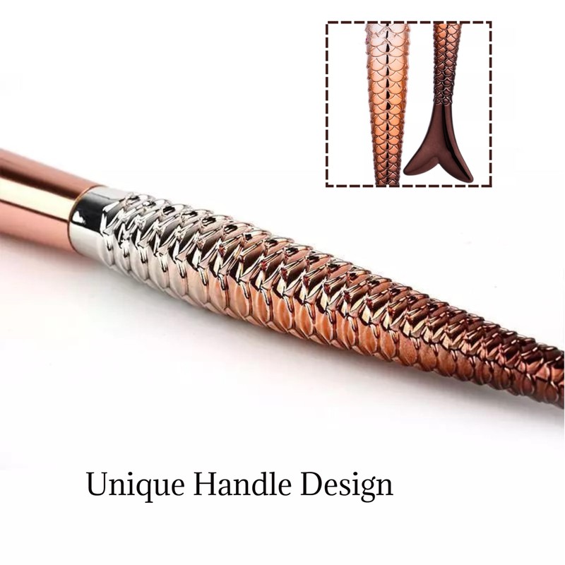 Lizzy 10pc 3D Mermaid Makeup Brushes | Lovely Gradual Cosmetic
