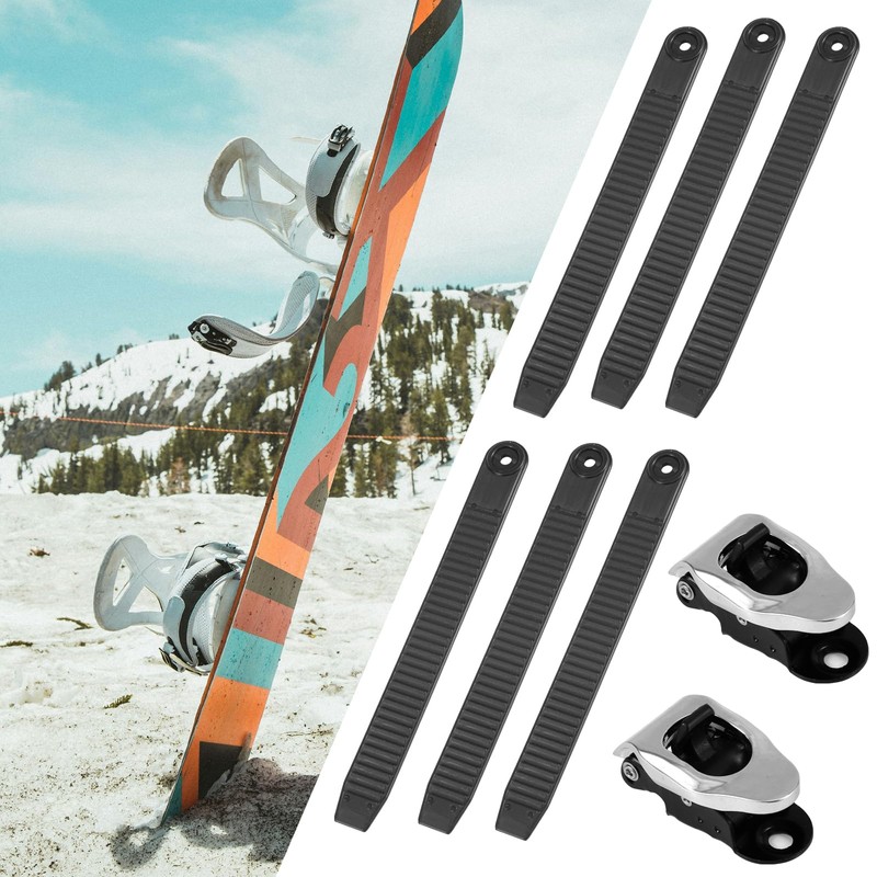Gosknor 6pcs Snowboard Ankle Ladder Strap Binding+2pcs Buckles, Snowboard Binding