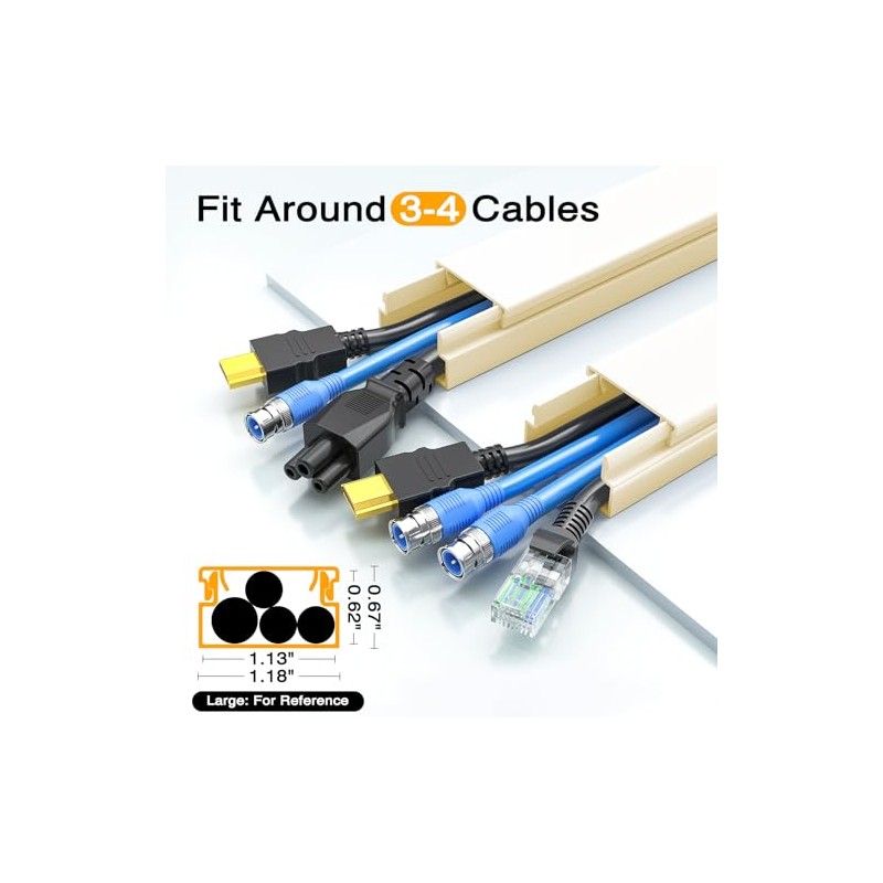 Delamu Canaletas para Cables Pared, Kit de Gestión de Cables