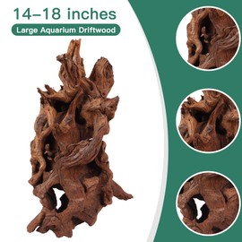 LYPHARD AQUARIUMS Driftwood for Aquarium, 14-18" Extra Large Drift Wood Fish Tank Assorted Branch Decorations Pieces for Reptile Hide