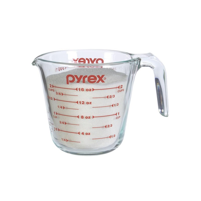 Pyrex Prepware 6001075 Measuring Cup, Red Graphics, Clear