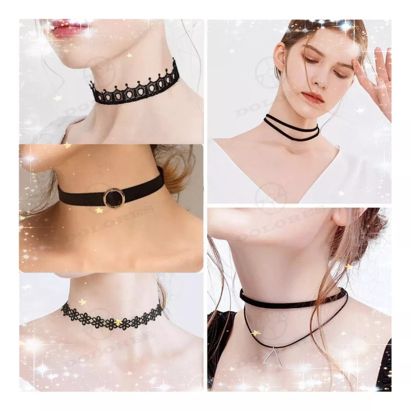 Dolores 15pcs Collar Choker Gargantilla Moda Joyería Mujer Cadenas
