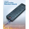 Sureance Black Power Strip Surge Protector, 1875W/15A, 2100J, 6FT Flat