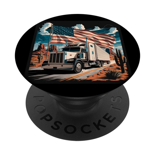 American Truckers for a Trucker or Trucker DAD PopSockets Klebender