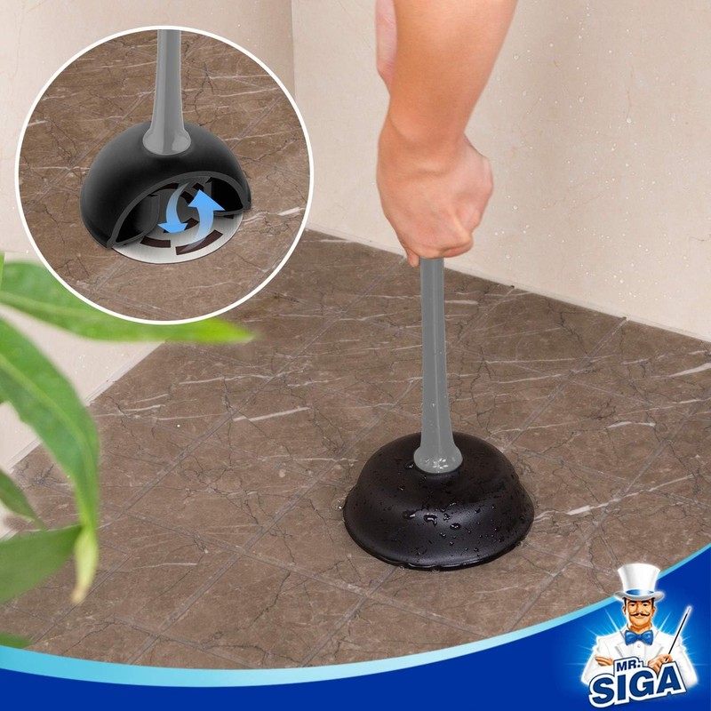 MR.SIGA Toilet Plunger and Bowl Brush Combo for Bathroom Cleaning,
