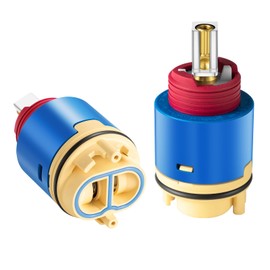 (1Pack) JH02BJ HL-40 Shower Cartridge Replacement,40mm Ceramic Pressure Balance Cartridge,for Tub and Shower Faucet Valve,Blue, Red