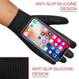 WFX Winter Thermal Cycling Gloves for Kids - Flexible Grip, Touchscreen Compatible, Anti-Slip Lightweight Mitts for Boys and Girls in Outdoor Sports: Cycling, Running, Skiing, Football (BLACK, L)