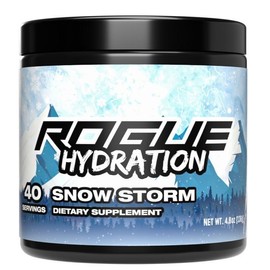 Rogue Hydration Sugar-Free Electrolyte Powder Drink Mix Tub - 40 Servings - Flavor: Snow Storm (Strawberry Watermelon)