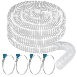 Heavy PVC Dust Collection Hose 2 1/2" x 20', Puncture Resistant PVC Dust Collection Hose with Carbon Steel Wire Coil for Woodworking, Workshops, Dust Collectors