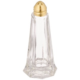 New Star Foodservice 22438 Glass Tower Salt and Pepper Shaker with Gold Plated Top, 1-Ounce, Set of 12