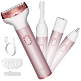 Electric Razor for Women Removal MKIOVH Women's Cordless Portable 4 in 1 Painless Shaver, ​for Body Face Shavers Nose Hair Trimmer Bikini Area Armpit Pubic Underarms Legs Eyebrow