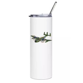 Grumman OV-1 Mohawk Stainless Steel Water Tumbler with straw - 20oz.