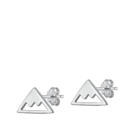 Sterling Silver Mountains Stud Earrings Zodiac Element Earth Stud 925 New