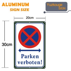 Pack of 2 No Parking Signs Aluminium Outdoor Signs 20 x 30 cm Private Parking Signs have Pre-Drilled Holes for Easy Installation