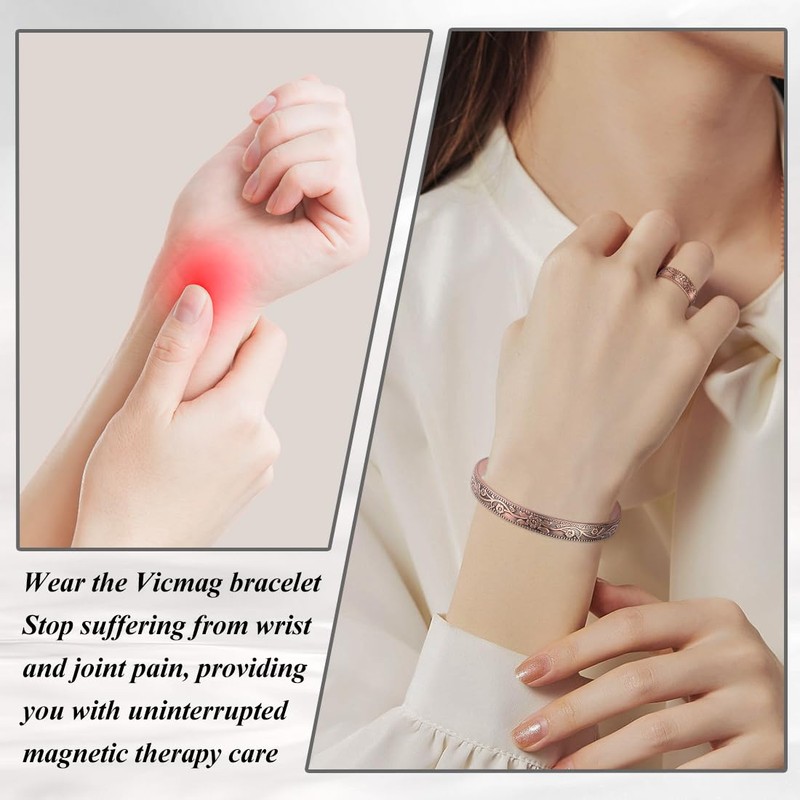 Vicmag Copper Magnetic Bracelet for Women and Men Ultra Strength