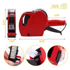 Digits - Kit de pistola de precios, Rojo