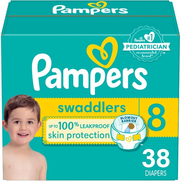 Pampers Baby Diapers - Swaddlers - Size 8, 38 Count,