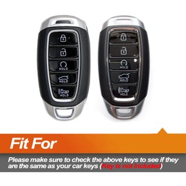 EYANBIS Silicone Key Fob Cover Fit for Hyundai Palisade Elantra Elantra N Smart 5 Buttons Key Fob | Car Accessories | Remote Key Protection Case - Blue