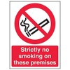 V Safety Prohibition No Smoking - Strictly No Smoking On