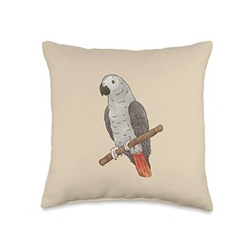 African Grey Parrot Mom Bird Lovers Throw Pillow
