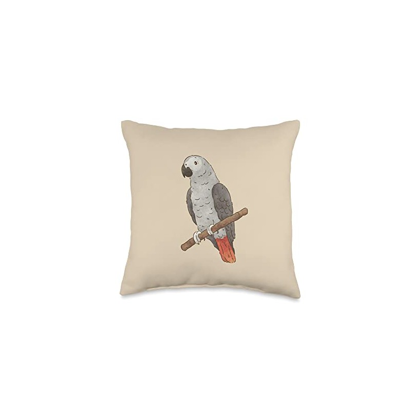 African Grey Parrot Mom Bird Lovers Throw Pillow