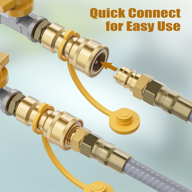 Rushare 1/2 Inch Natural Gas Quick Connect Fitting for Natural