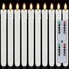 Homemory 12 Pcs Real Wax Flameless Taper Candles with Remote