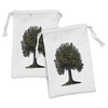Ambesonne Tree of Life Fabric Pouch Set of 2, Digital