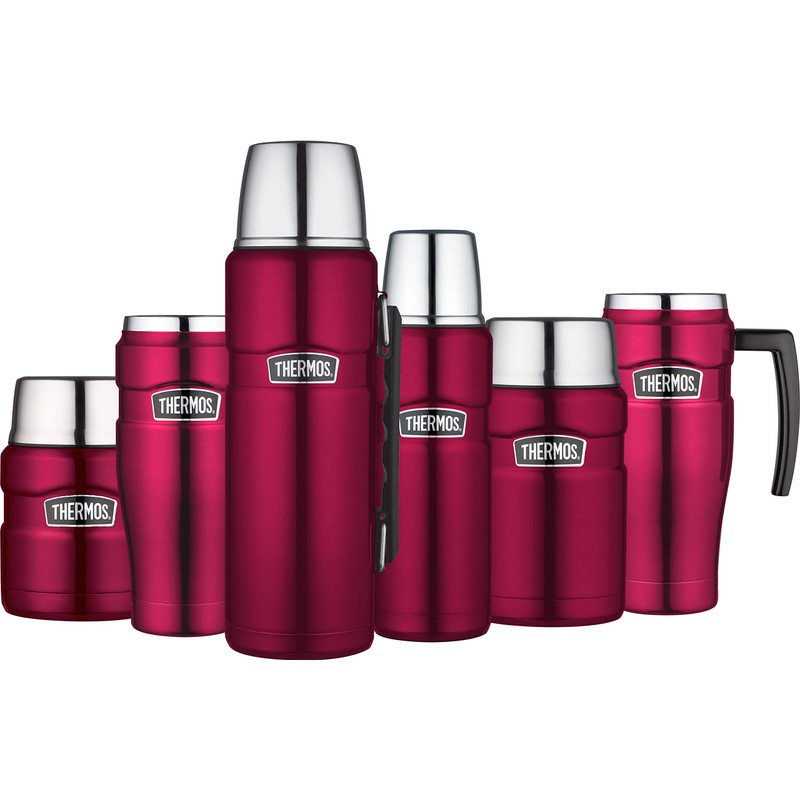 Thermos Food Flask, Stainless Steel, Raspberry, 710ml