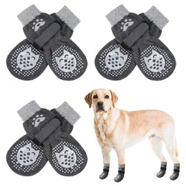 SCENEREAL Double Side Anti-Slip Dog Socks for Hot/Cold Pavement, Non-Slip Dog Shoes for Hardwood Floors to Stop Licking Paws, Slipping, Paw Protectors with Grippers