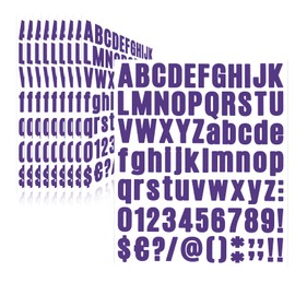 810 Pieces 10 Sheets Letter Stickers,Self Adhesive Vinyl Waterproof Mailbox Numbers Stickers,Alphabet Number Stickers for Mailbox,Window,Door,Sign,Address Number,Business(1 Inch) (Purple)