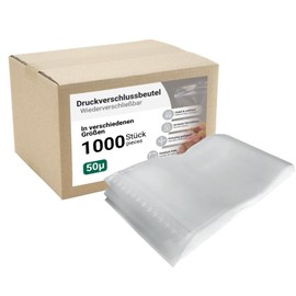 dm-folien Ziplock Bags Pack of 1000 I Many Sizes I 60 x 130 mm I Robust Zip Bags 50 µ I Resealable Bag I Transparent Packaging Bags I Safe, Tear-Resistant & Tight