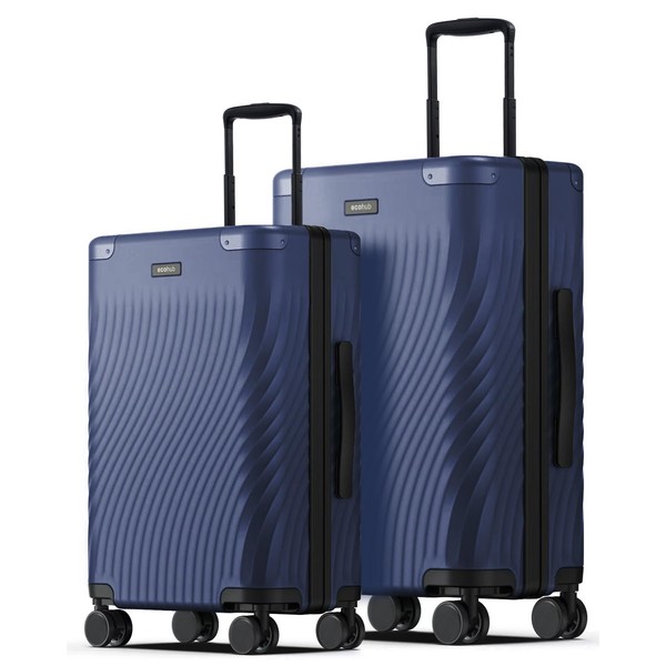 ECOHUB Hardside Expandable Carry On Luggage Sets, Recycled PC 20/24"