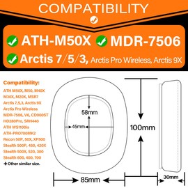 TRANSTEK Earpads Ear Cushion for Arctis Pro, Arctis 7/5/3/1, Arctis 9X, Arctis 7X, Arctis 7P, RIG 800 Series, ATH M50X, M40X, MDR-7506 V6 I Thicker Memory Foam (Breathable Mesh)